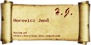 Horovicz Jenő névjegykártya