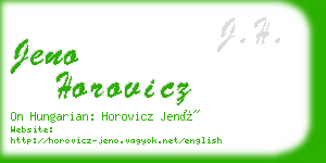 jeno horovicz business card